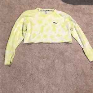 Yellow Tye Dye Crop Sweatshirt